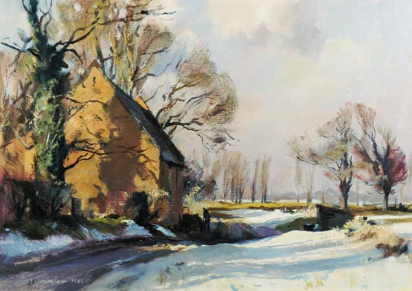 Norfolk Thaw, 1985 (oil on canvas)  von Trevor  Chamberlain