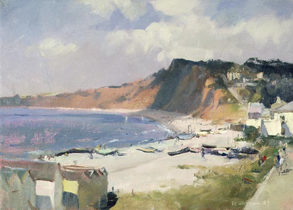 Summer Morning in Budleigh Salterton, 1989  von Trevor  Chamberlain