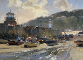 Harbour Light, St. Ives (oil on canvas) 