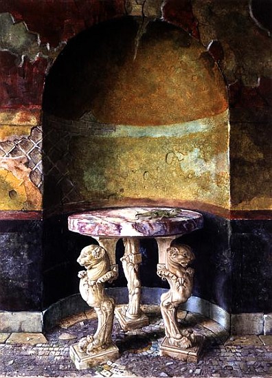 Lion Legs Table, 1994 (oil on canvas)  von Trevor  Neal