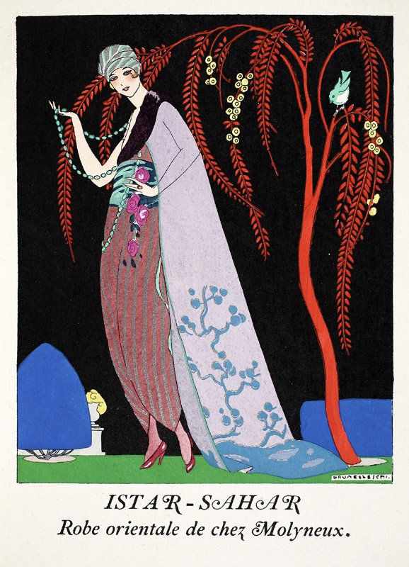 Istar-Sahar Oriental Style Kleid von Molyneux, 1919-21 von Umberto Brunelleschi