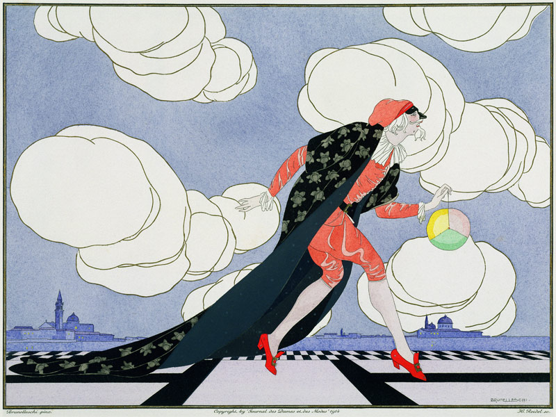 Pantalon, aus der Masken und Figuren des italienischen Theaters Ausgabe des Journal des Dames und de von Umberto Brunelleschi