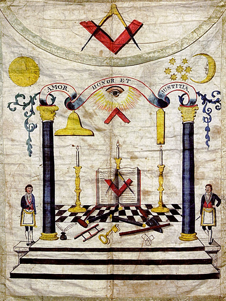 Freimaurer Schürze, Meistergrad von Unbekannter Künstler