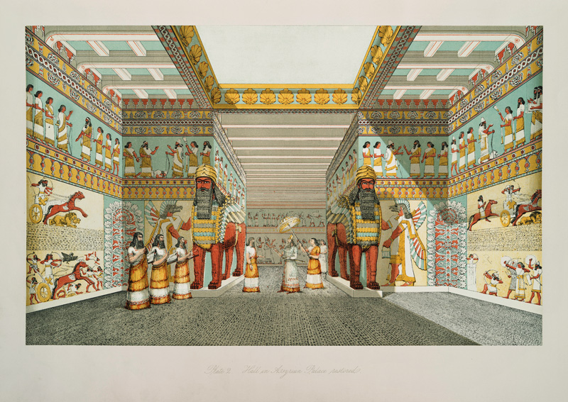 Halle in einem assyrischen Palast. Rekonstruktion (Aus "The Nineveh Court in the Crystal Palace" von von Unbekannter Künstler