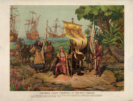Kolumbus landet auf der Insel San Salvador am 12. Oktober 1492