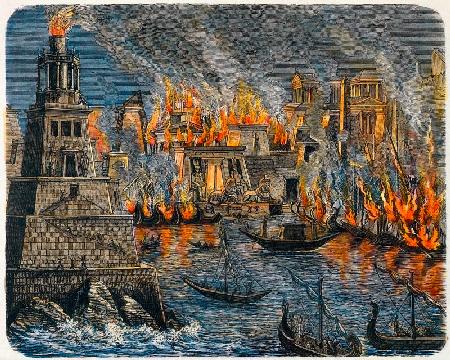 Der Brand der Bibliothek von Alexandria
