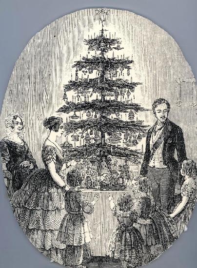 Weihnachten mit Königin Victoria, Prinz Albert, ihren Kinder und Königinmutter, 1848 (aus Illustrate