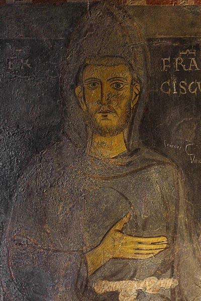 Der Heilige Franz von Assisi (Detail seines ältesten Portraits)