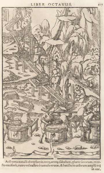 Illustration aus De re metallica libri XII von Georgius Agricola
