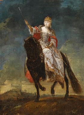 Maria Theresia als Königin von Ungarn auf dem Krönungshügel zu Preßburg