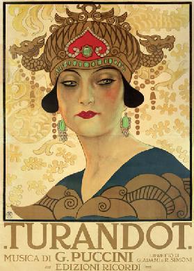 Plakat zur Oper Turandot im Teatro alla Scala