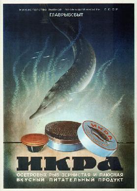 Werbeplakat für Stör Kaviar
