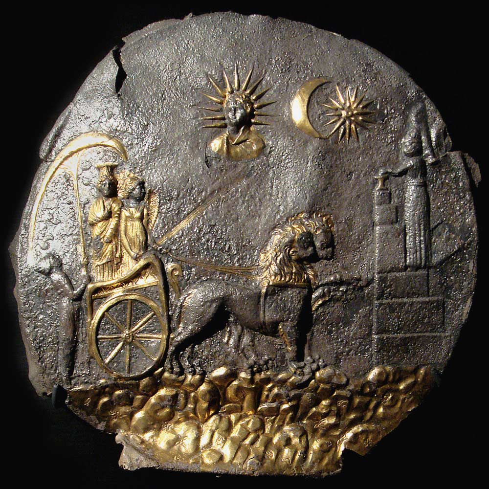 Metallrelief mit Bild der Kybele von Unbekannter Meister
