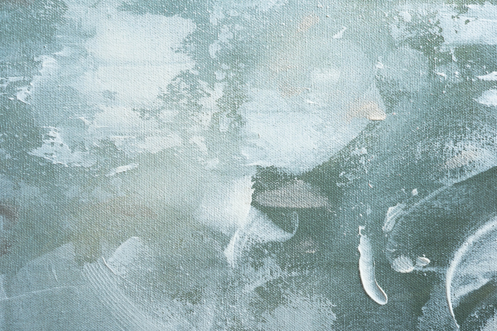 Green and White Acrylic No 3 von uplusmestudio