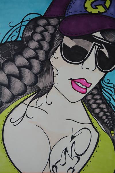 Beach Girl with Sunglasses Portrait von Vadim Gild