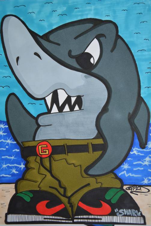 Graffiti Character Shark von Vadim Gild