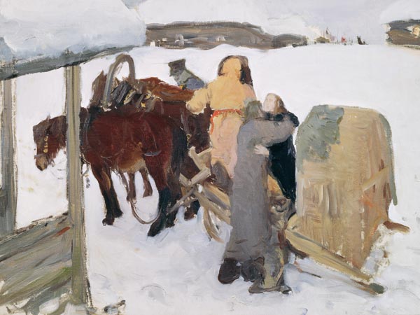 Das Treffen. Ankunft einer Frau zu ihrem verbannten Ehemann von Valentin Alexandrowitsch Serow