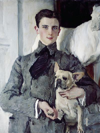 Bildnis Felix Fürst Jussupow, Graf Sumarokow-Elston (1887-1967) mit dem Hund