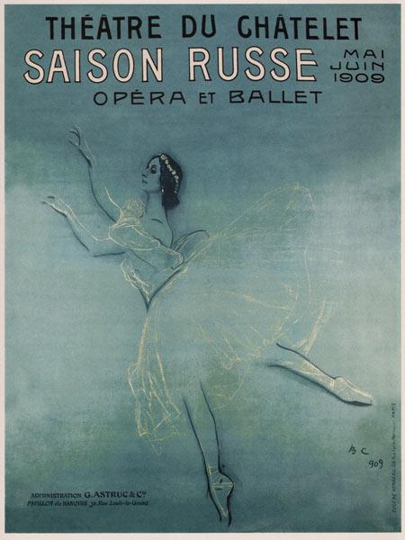 Werbeplakat für Ballettänzerin Anna Pawlowa im Ballett Les sylphides von F. Chopin