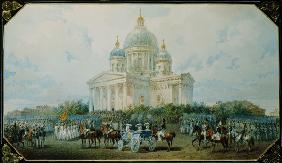Die Dreieinigkeits-Kathedrale an der Ismailowski-Avenue. 1850.