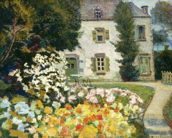 Herrenhaus in einem Garten von Victor Charreton