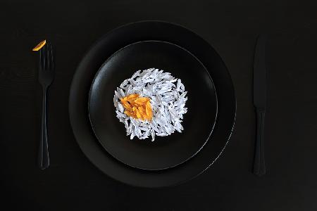 A fried egg for the origami master