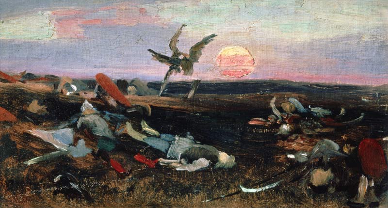 Nach der Schlacht zwischen Prinz Igor und den Polowzen/Kumanen. von Viktor Michailowitsch Wasnezow