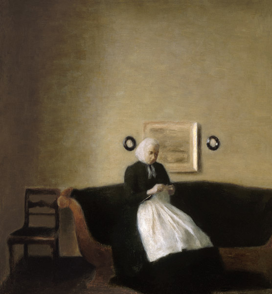 Interior with the Artist's Mother von Vilhelm Hammershoi