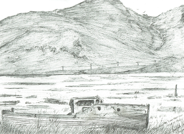 Boat on dry land,Isle of Mull von Vincent Alexander Booth