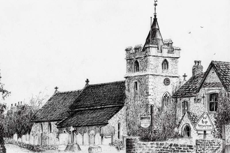 Brighstone Church I.O.W von Vincent Alexander Booth