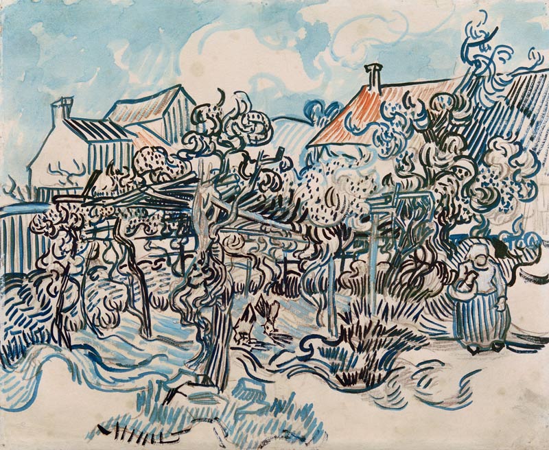 V.v.Gogh, Alter Weingarten mit Bäuerin von Vincent van Gogh