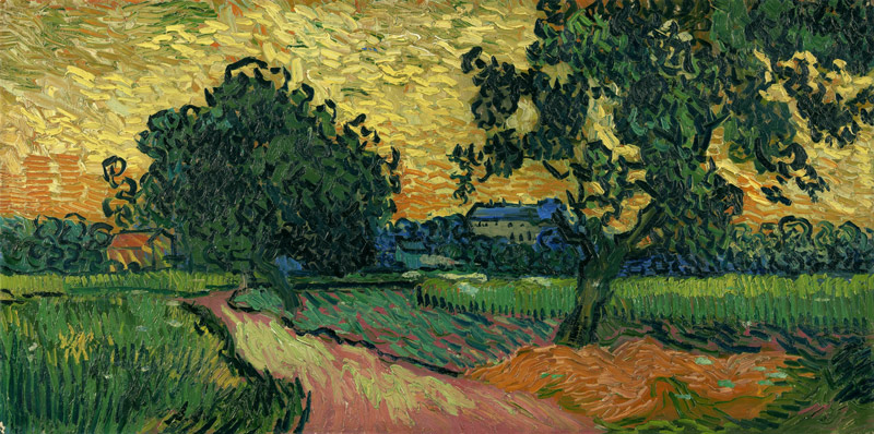 Chateau of Auvers at Sunset/Ptg von Vincent van Gogh