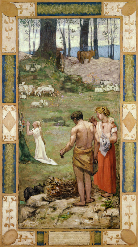 Heilige Genoveva als Kind betend von Vincent van Gogh