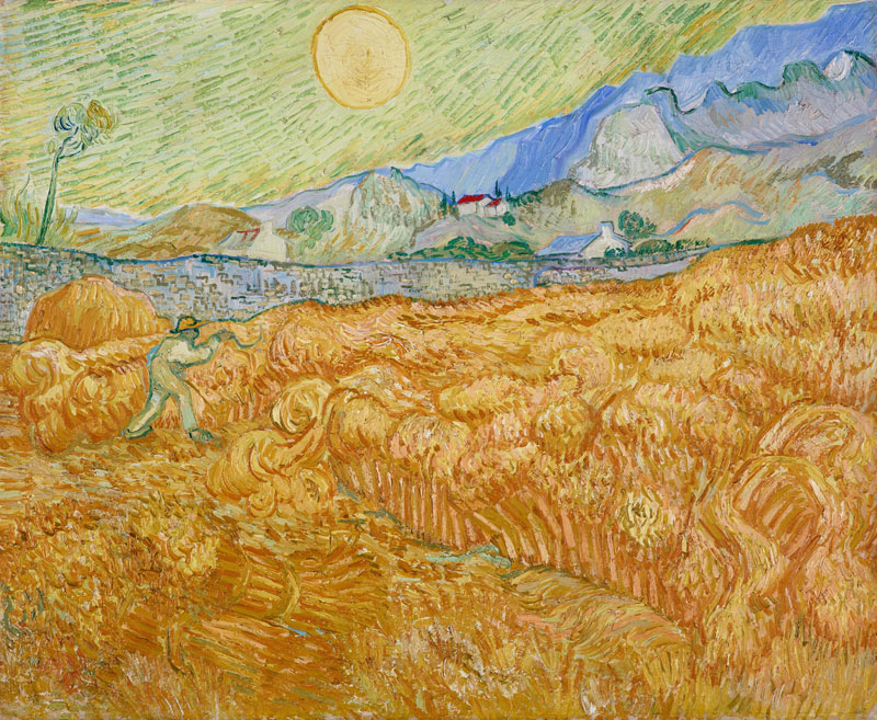 Weizenfeld hinter dem Hospital Saint-Paul (Die Ernte) von Vincent van Gogh