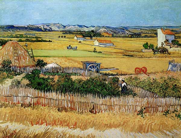 Die Ebene "La Crau" bei Arles mit Montmajour im Hintergrund von Vincent van Gogh