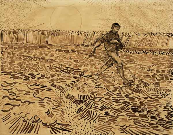 van Gogh, Sower / Drawing / 1888 von Vincent van Gogh