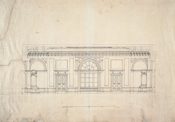 Pawlowsk, Aufriß des Thronsaales von Vincenzo Brenna