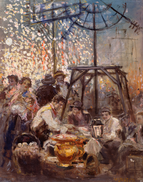 Octopus seller in Piedigrotta, by Vincenzo La Bella (1872-1954) von Vincenzo La Bella
