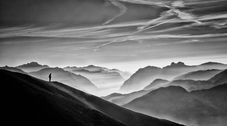 Hunter in the fog BW von Vito Guarino