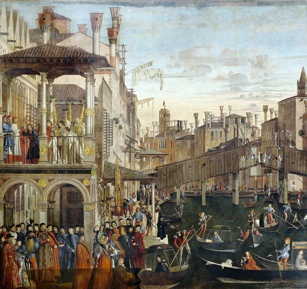 The Miracle of the Relic of the True Cross on the Rialto Bridge von Vittore Carpaccio