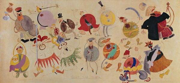 Costume designs for 'Misteriya-Buff' von Vladimir Mayakovsky