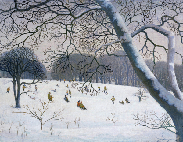 Tobogganing at the Golf Course von Walter Bell-Currie