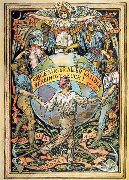 Solidarity of Labour (Illustration zur Proklamation des 1. Mai zum Tag der Arbeit. Nach Walter Crane