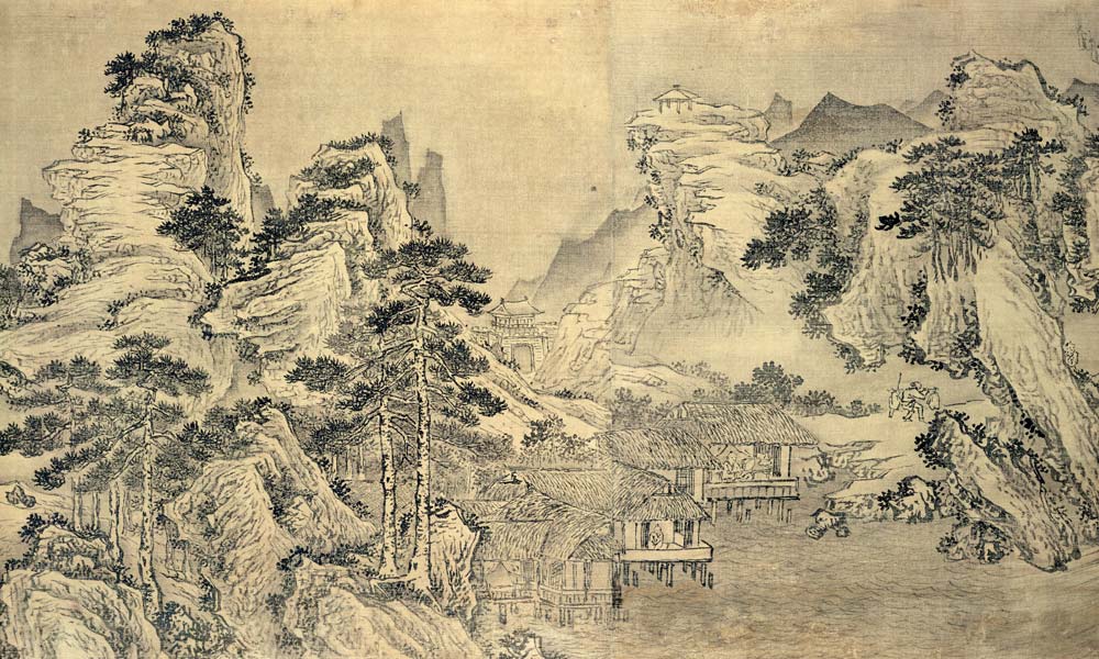 View from the Keyin Pavilion on Paradise (Baojie) Mountain von Wang Wen