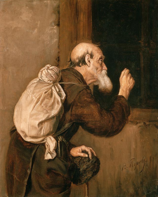 Alter Pilger an der Klosterpforte von Wassili Perow