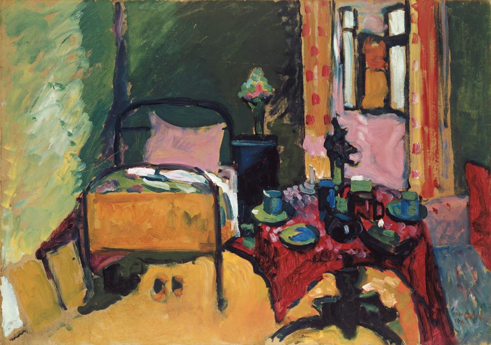Schlafzimmer in der Ainmillerstraße 36. von Wassily Kandinsky