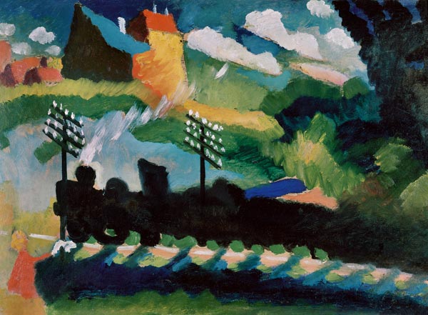 Murnau - Eisenbahn und Schloß von Wassily Kandinsky