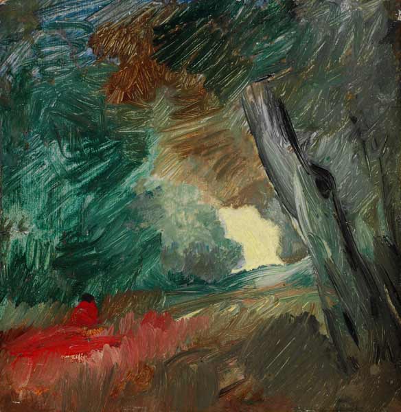 Waldlichtung mit Rotjacke von Wilhelm Busch