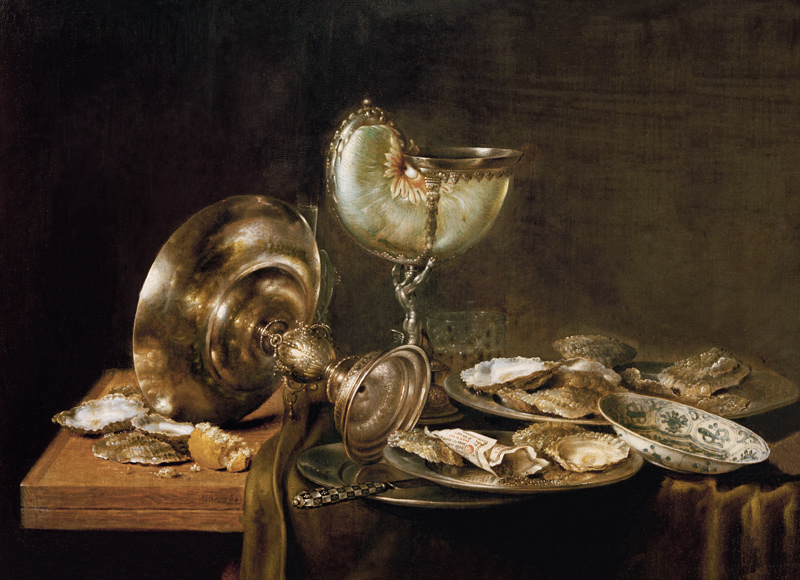 Stilleben mit Nautiluspokal von Willem Claesz Heda