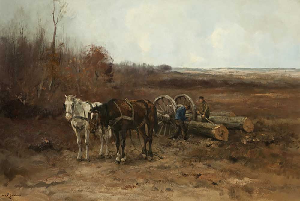 Holz schleppen von Willem Georg Frederik Jansen